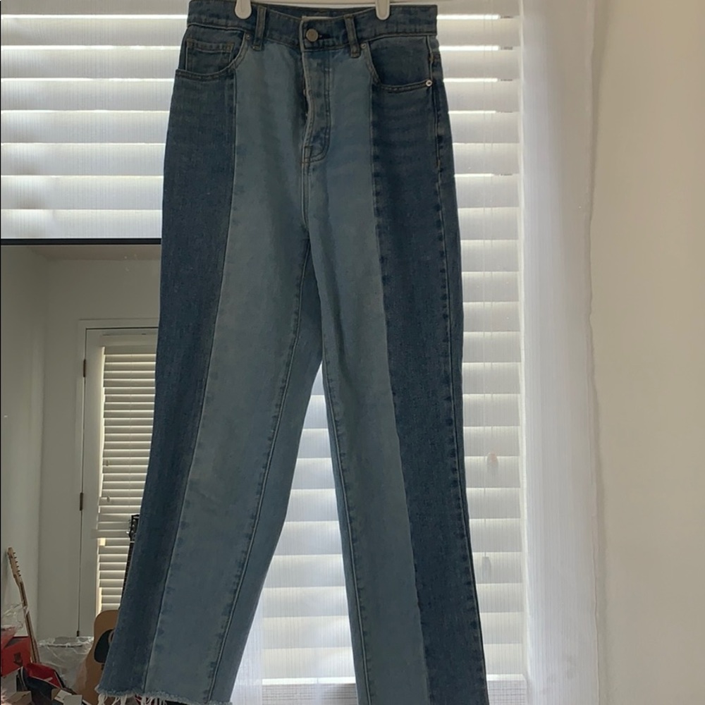 Pacsun Two-Toned High Waist Straight Jeans